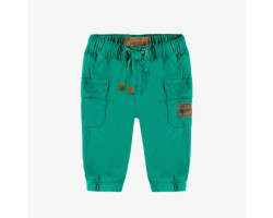 Green relaxed fit pant in stretch twill, baby