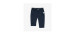 Navy slim fit pants in cotton and linen, baby