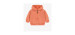 Orange hooded sweater with zipper in French terry, baby