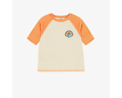 Cream and orange short sleeves swimming t-shirt , baby