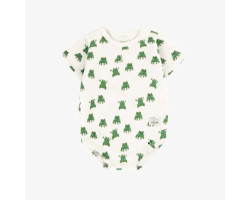 Cream bodysuit with cute frog all over print in soft jersey, baby