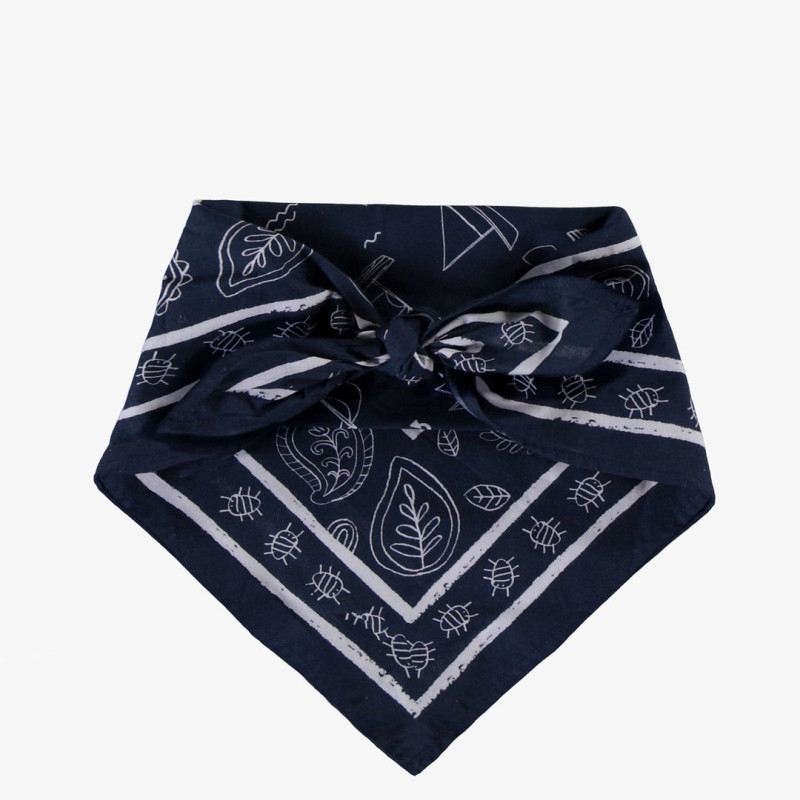 Dark blue cotton scarf with marin prints, child