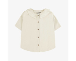 Cream short sleeve relaxed fit T-shirt, child