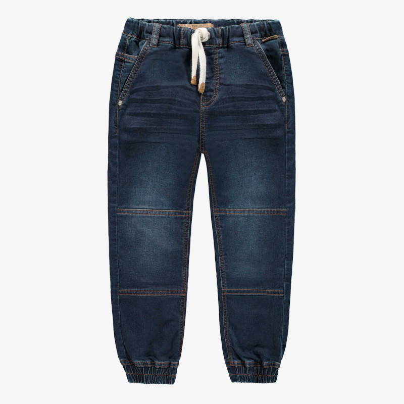 Relaxed fit pants in dark blue stretch denim, child