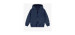 Navy hooded sweater with zipper in French terry, child