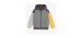 Yellow and grey hoodie with color block in French cotton, child
