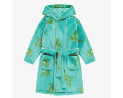 Blue plush dressing gown with frog all over print, child