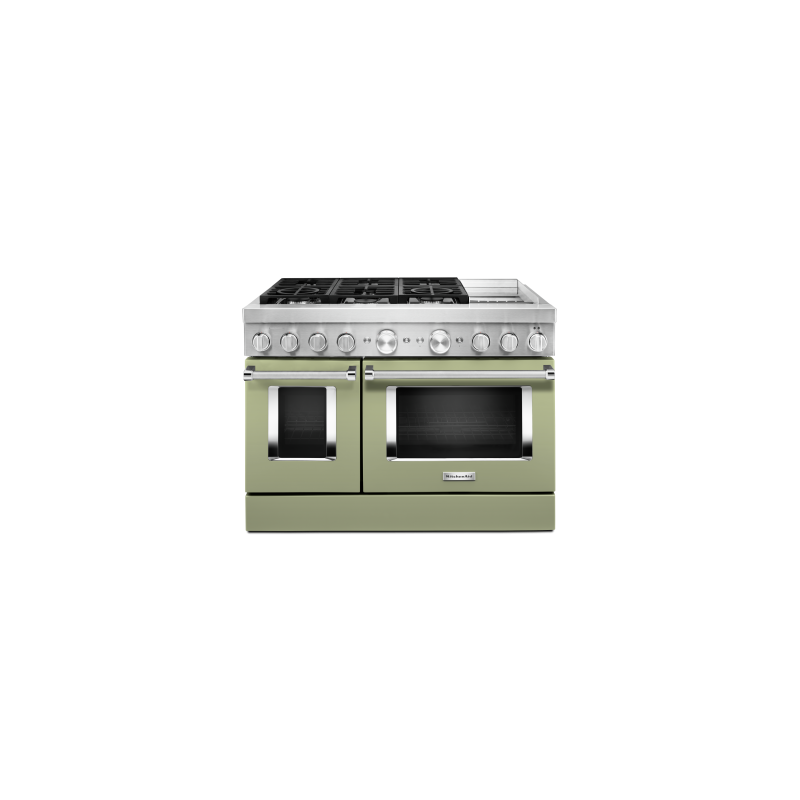 Cuisinière au Gaz de 48 po. KitchenAid 4.1 pi.cu avec 6 brûleurs en Emeraude turquoise KFDC558JAV