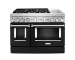 48” Gas Range. KitchenAid 4.1 cu. ft. with 6 burners in Black KFDC558JBK