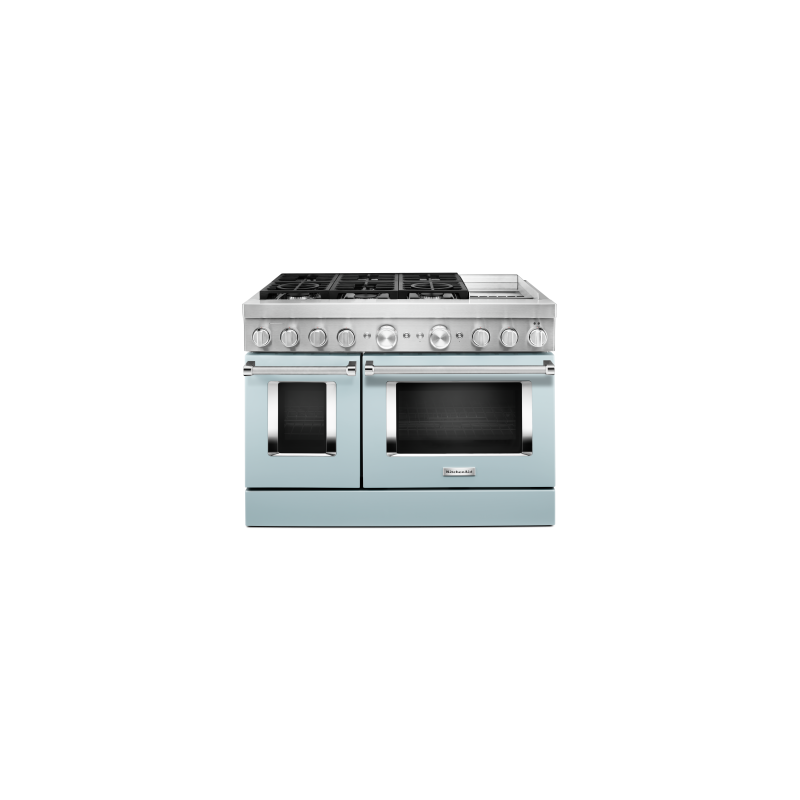 48” Gas Range. KitchenAid 4.1 cu. ft. with 6 burners in Blue KFDC558JMB