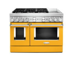 Cuisinière au Gaz de 48 po. KitchenAid 4.1 pi.cu avec 6 brûleurs en Jaune KFDC558JYP