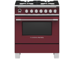 30” Gas Range. Fisher and Paykel 3.5 cu. ft. with 4 burners in Red OR30SCG6R1