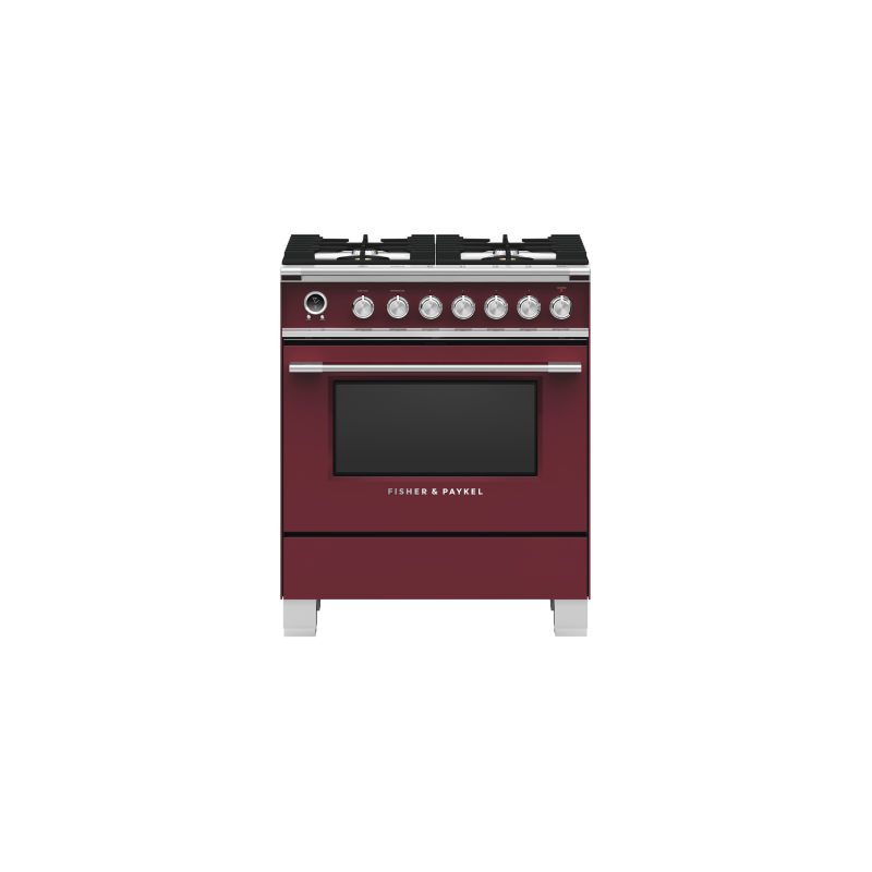 30” Gas Range. Fisher and Paykel 3.5 cu. ft. with 4 burners in Red OR30SCG6R1