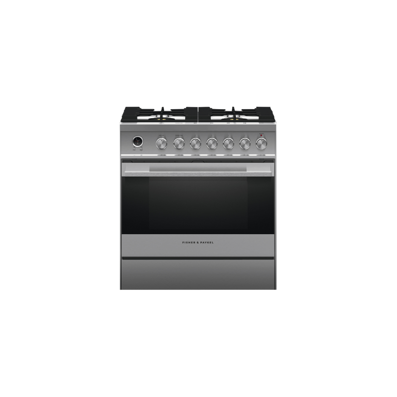 Cuisinière au Gaz de 30 po. Fisher and Paykel 3.5 pi.cu avec 4 brûleurs en Inox OR30SDG6X1