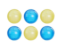Nerf Super Soaker Hydro Balls, pack de 6 balles d'eau réutilisables, recharge rapide, 2 couleurs
