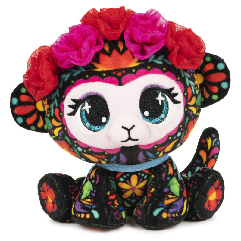 P.Lushes Designer Fashion Pets, Sofia Lopez, singe en peluche de luxe, noir/multicolore, 15,2 cm