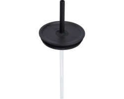 Large lid with integrated straw