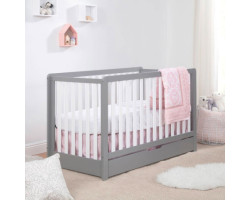 Colby 4-in-1 Convertible Sleeper with Pull-Out Drawer - Gray / White
