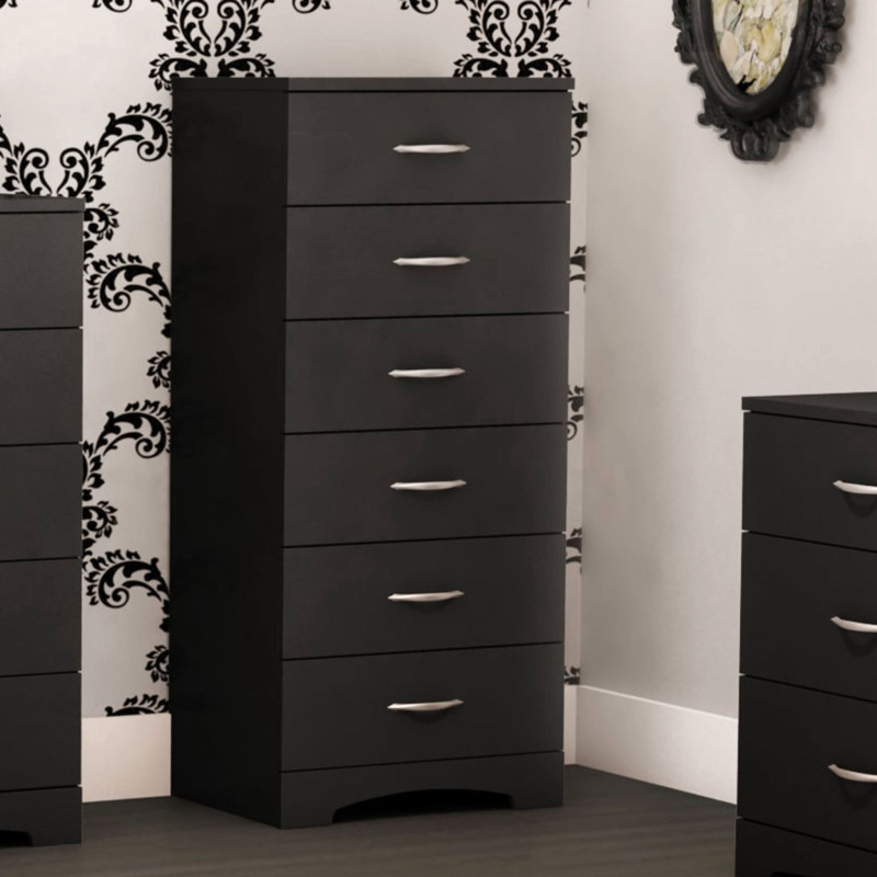 South Shore Commode 6 Tiroirs Step One - Noir Solide