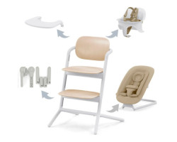 Lemo 3-in-1 High Chair + Newborn Seat Set - White Sand