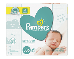 PAMPERS Sensitive lingettes pour bébés non parfumées, 336 unités