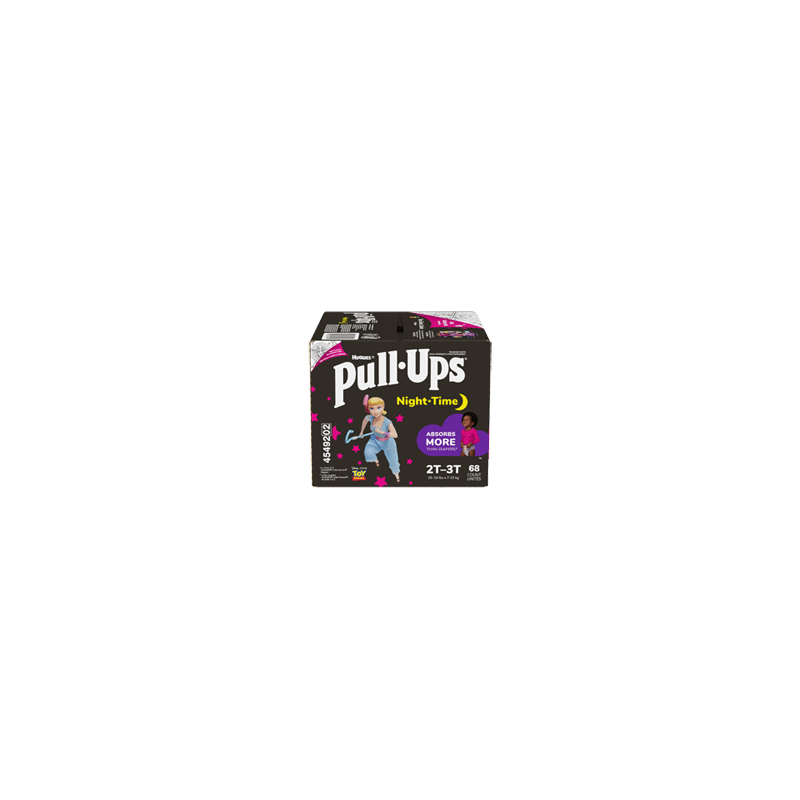 PULL-UPS Night-Time sous-vêtements d'entraînement pour filles, 2T-3T, 68 unités