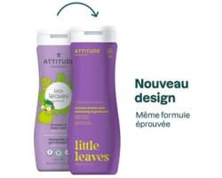 Attitude / 473 ml Little Leaves - Shampoing et gel nettoyant 2 en 1 poire et vanille