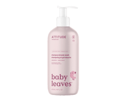 ATTITUDE Baby Leaves 2 en 1 shampoing et gel nettoyant, sans fragrance, 473 ml