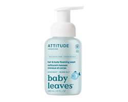ATTITUDE Baby Leaves 2-en-1 nettoyant mousse nuit, lait d'amande