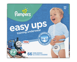 PAMPERS Easy Ups sous-vêtements d'entraînement, taille 5, 3T-4T, 66 unités