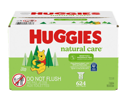 HUGGIES Natural Care lingettes pour bébés pour peau sensible, non parfumées, 624 unités
