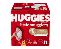 HUGGIES Little Snugglers couches pour bébés, Nouveau-né, 76 unités