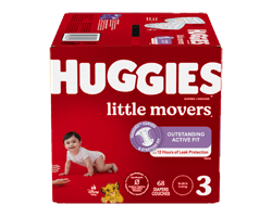 HUGGIES Little Movers couches pour bébés, taille 3, 68 unités