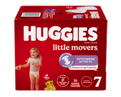 HUGGIES Little Movers couches pour bébés, taille 7, 36 unités