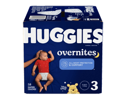 HUGGIES Overnites couches de nuit pour bébés, taille 3, 58 unités