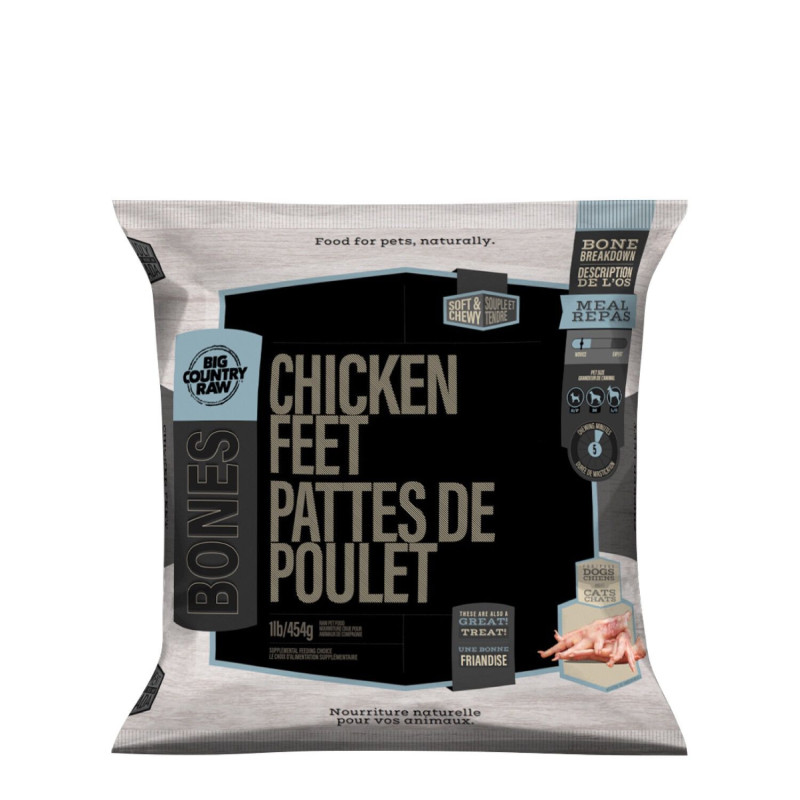 Big Country Raw Pattes de poulet, 454g