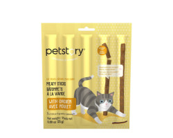 Treats for cats, meat sticks…