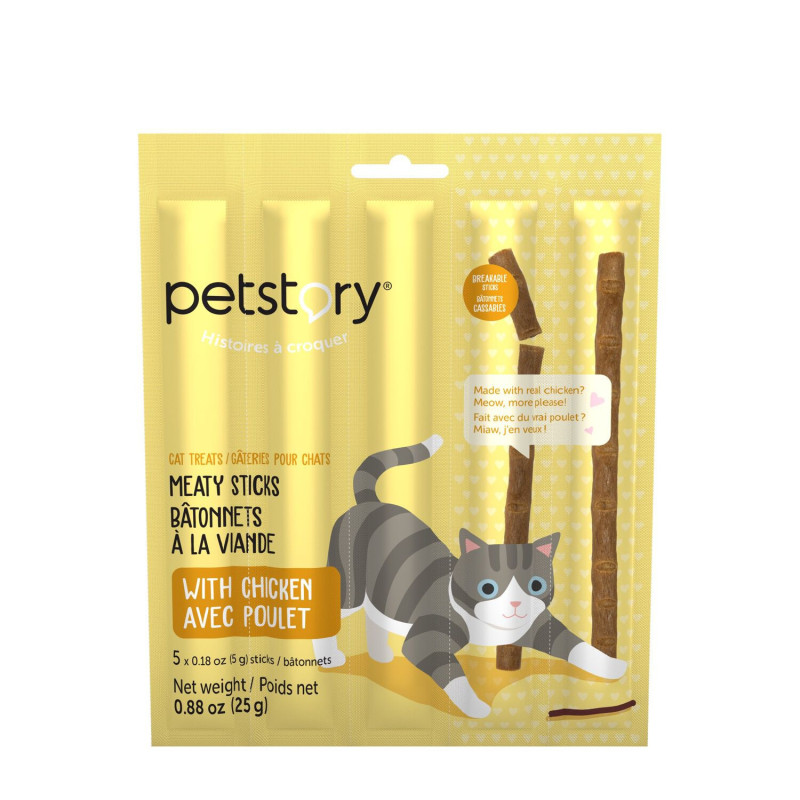 Treats for cats, meat sticks…