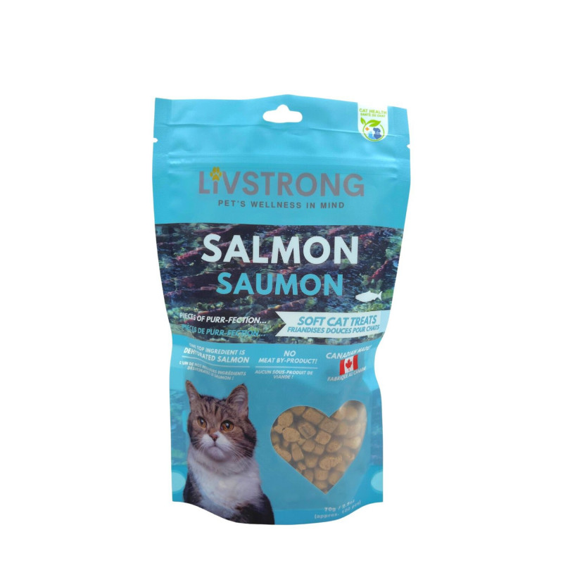 Soft treats for cats with salmon, …