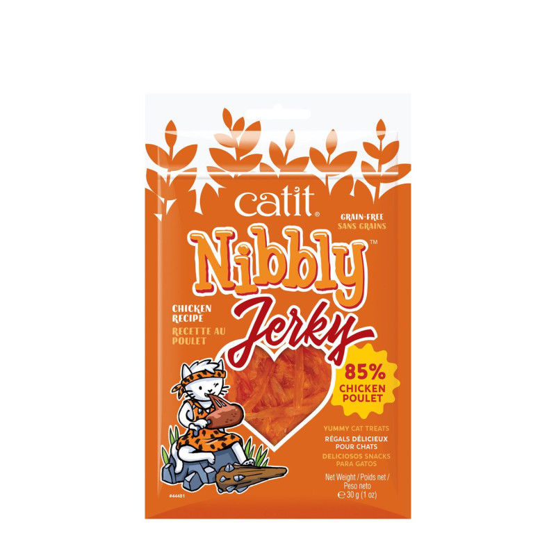 Nibbly jerky treats for cats, chicken