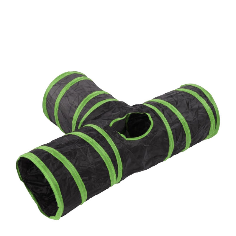 3-way tunnel for cats, green