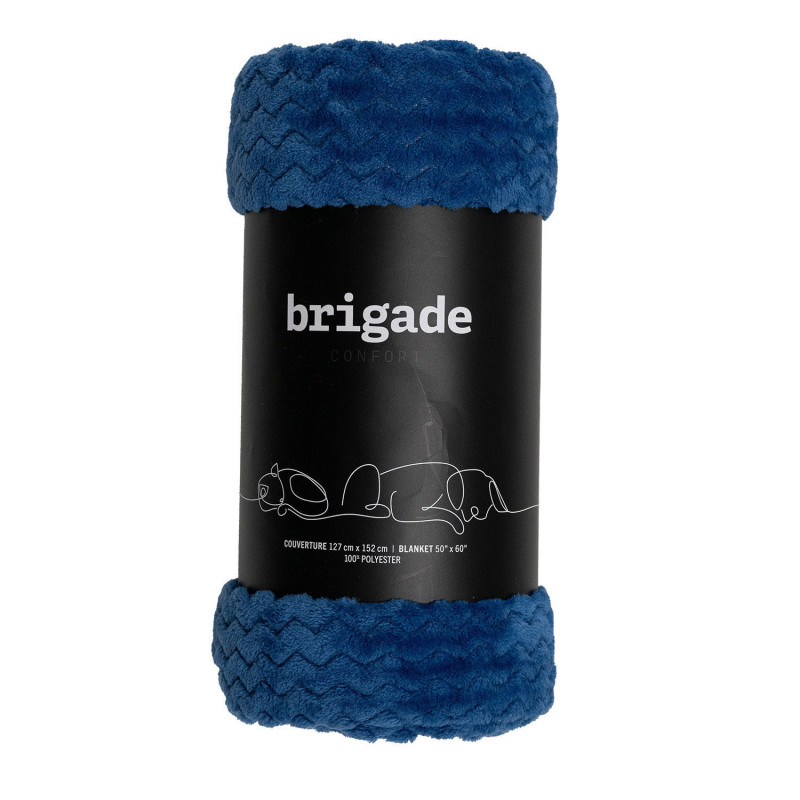 Brigade Confort Jeté jacquard ultra douce, bleu