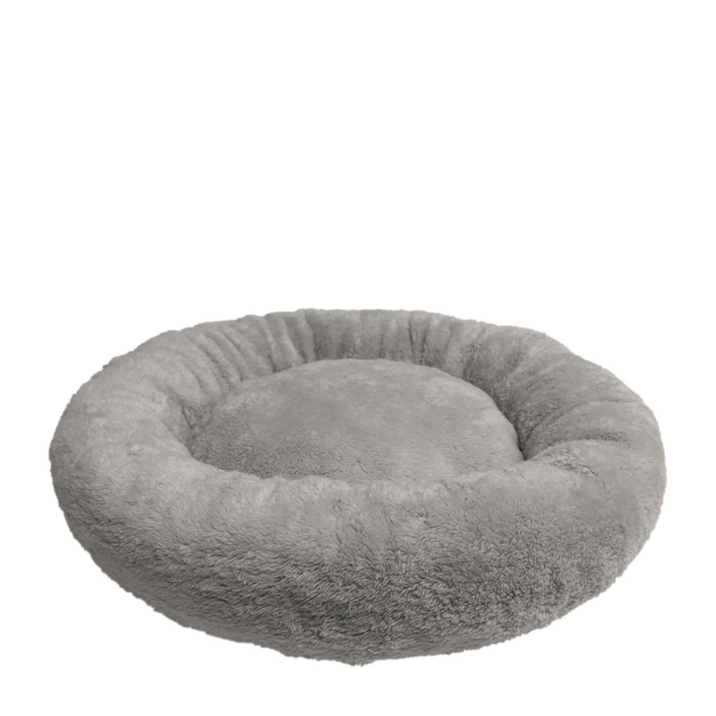 CLÖE e CLUZO Lit rond en peluche pour animaux, gris