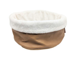 Faux Leather Basket, Pecan