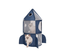 Rocket Tower for Cats, Blue