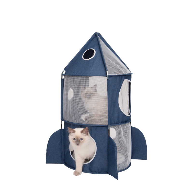 Catit Tour Rocket pour chats, bleu