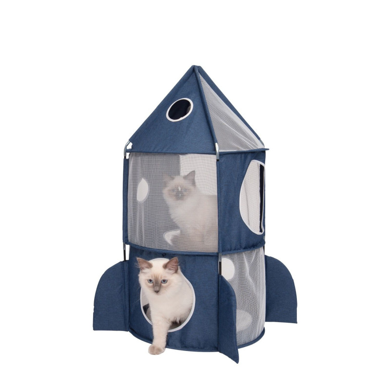 Rocket Tower for Cats, Blue