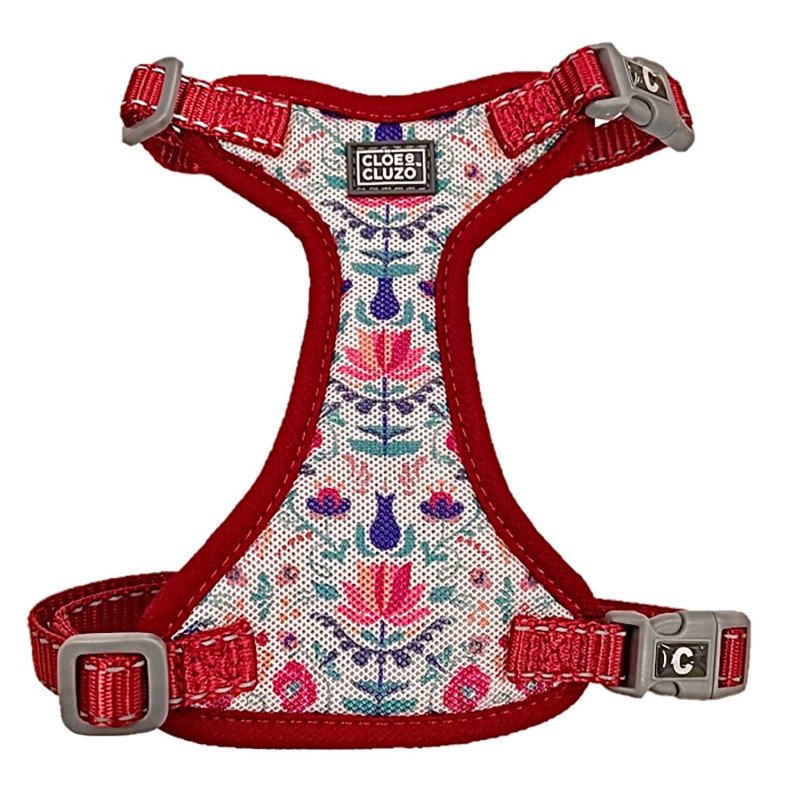 Adjustable mesh harness with floral print…