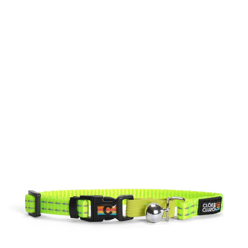 Bright green reflective cat collar