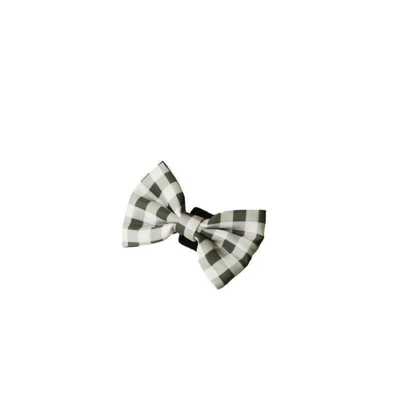 Green checkered bow tie for cats